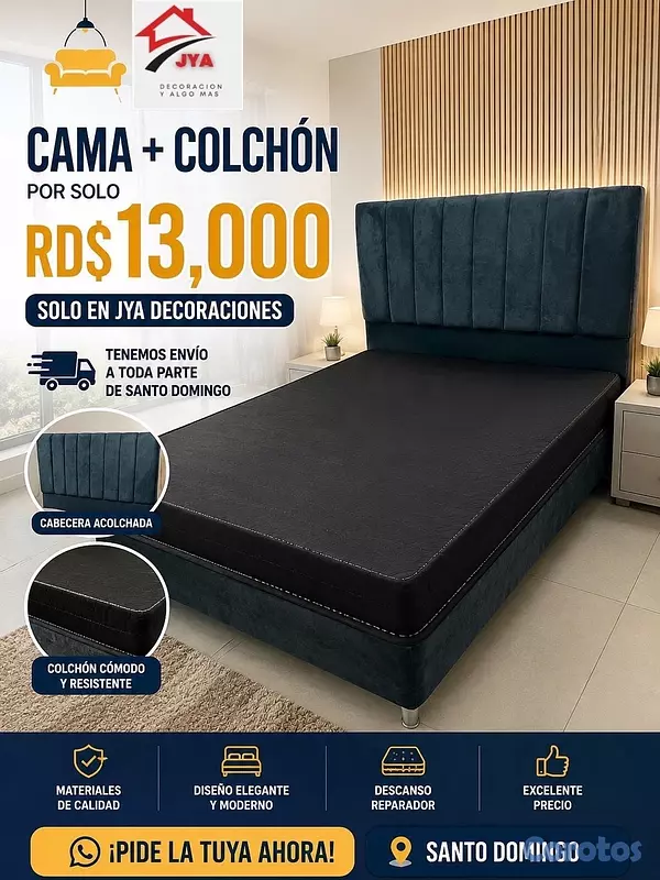 muebles y colchones - juego de habitación y cama sola  5