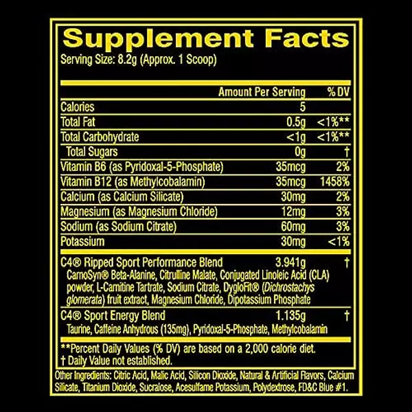Salud y Equipamiento Médico - Pre-entreno - C4 Ripped Sport - 30 Servicios, 8.7 Oz 2
