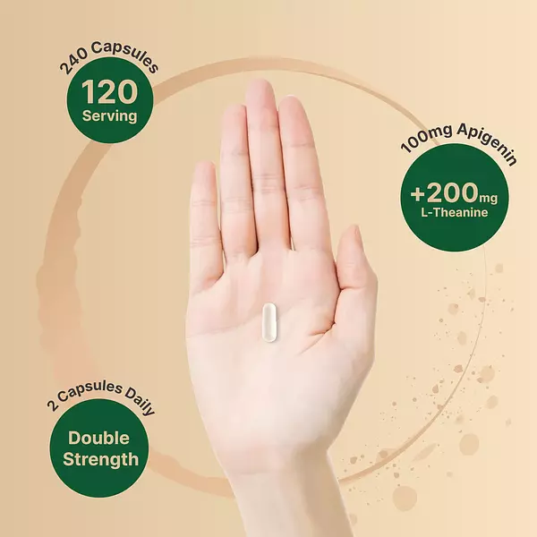 Salud y Equipamiento Médico - Apigenina 100 Mg Con L-teanina, 240 Capsulas 5