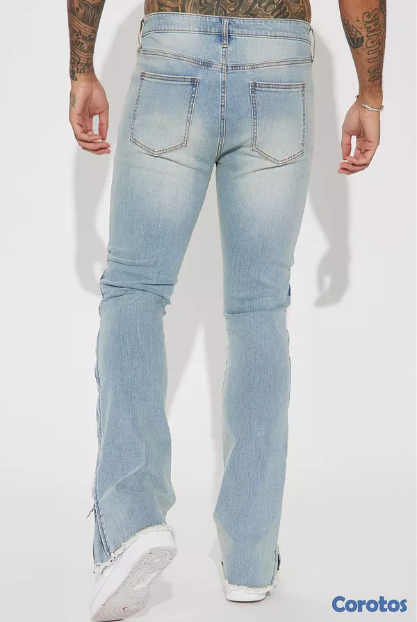 ropa para hombre - Novamen Skinny flare jean-light Blue wash Sz34 3