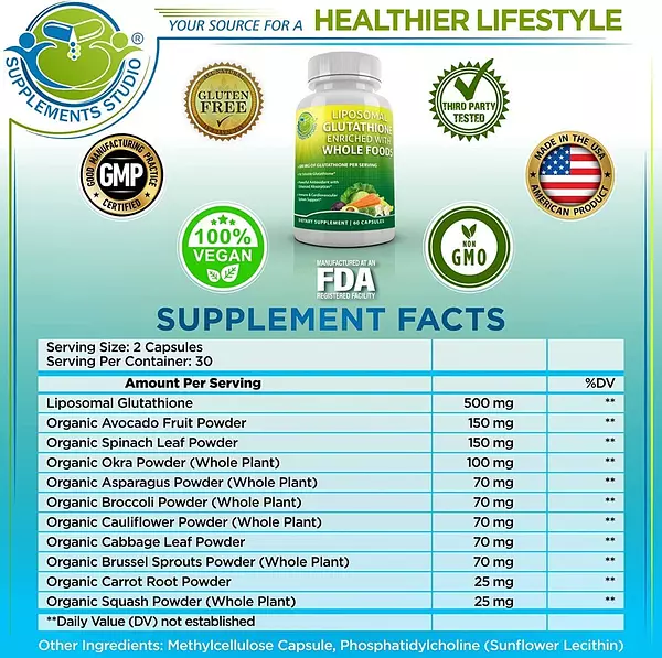 Salud y Equipamiento Médico - Glutation 60 Caps Supplements - Unidad 2