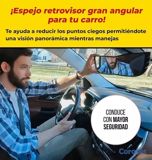 accesorios para vehiculos - Espejo Retrovisor Panorámico de 160° De Amplitud A 2