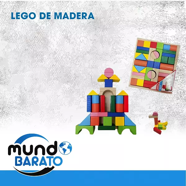 juguetes - 42 PIEZAS DE ROMPECABEZAS DE MADERA BLOQUES DE CONSTRUCCION LEGOS JUEGO 3