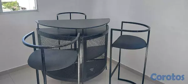 muebles y colchones - Barra moderna con 3 sillas altas – diseño elegante 4