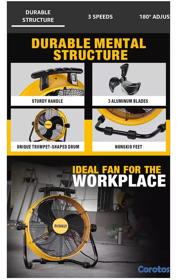 aires acondicionados y abanicos - Abanico de Piso DEWALT DXF1840 4