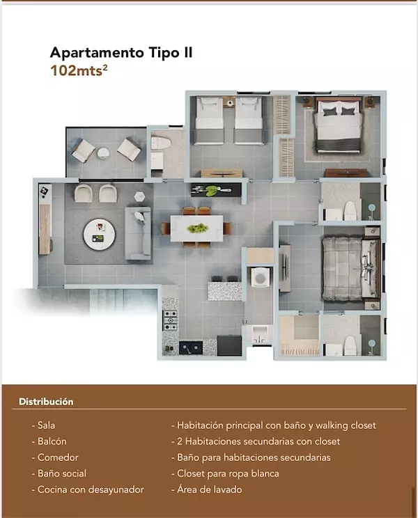 apartamentos - Apartamento en plano de venta en Los llanos de Gurabo 5