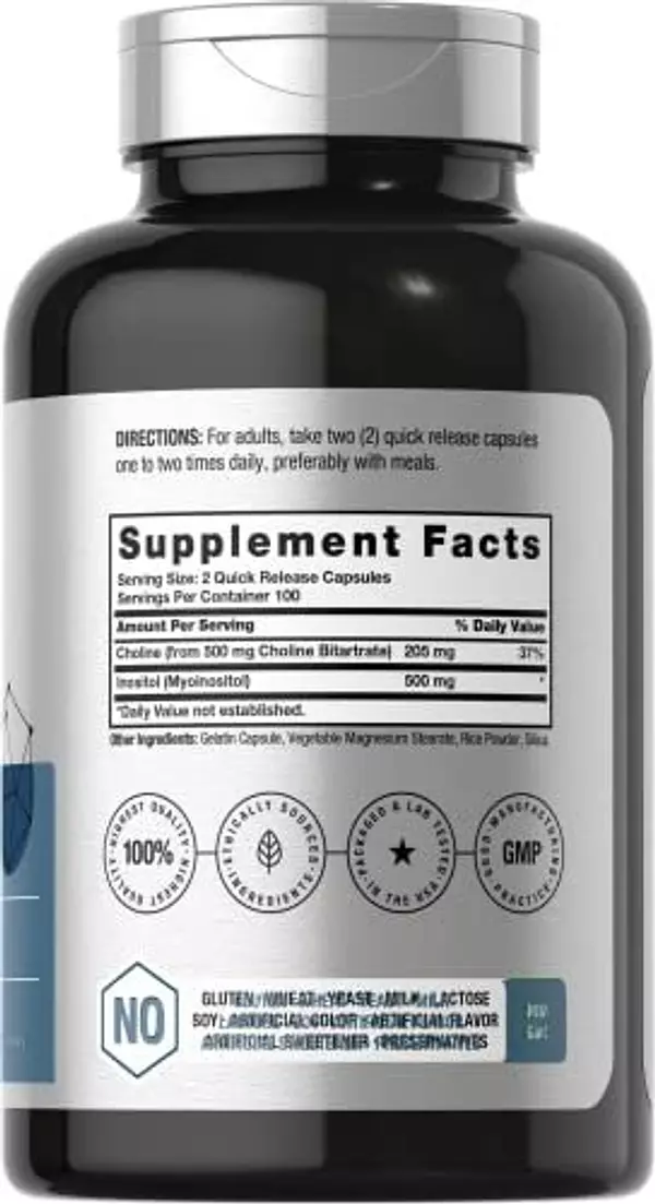 Salud y Equipamiento Médico - Colina Inositol 1000 Mg Nervioso Cognitivo Hepatica 200 Cap 2