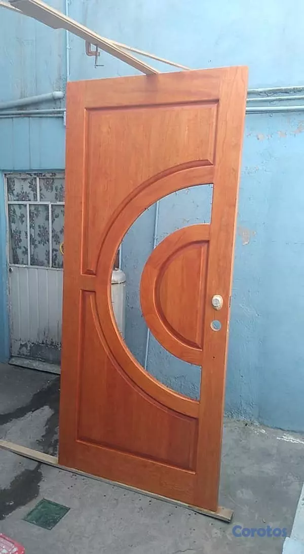 muebles y colchones - Puerta en madera con vitral o espejo , somos fabri 1