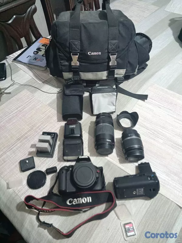camaras y audio - camara canon con todos sus acesorios  4