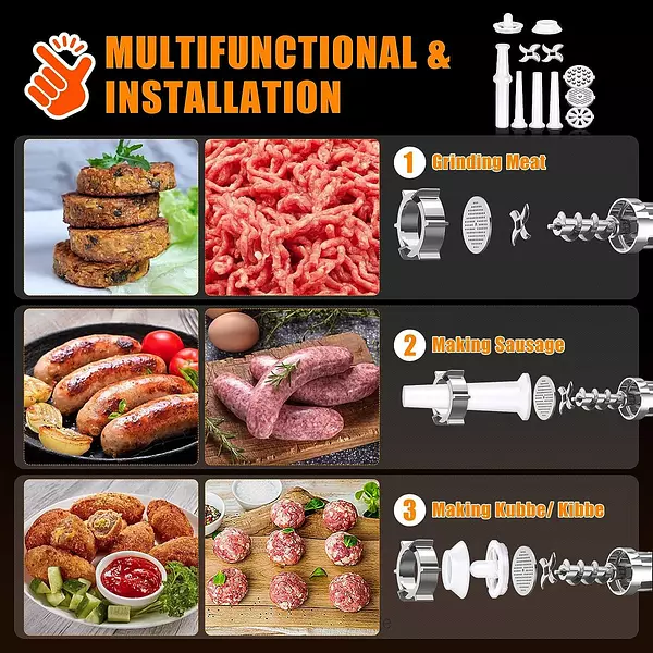 cocina - Triturador Eléctrico De Carne Y Embutidora De Salchichas 3