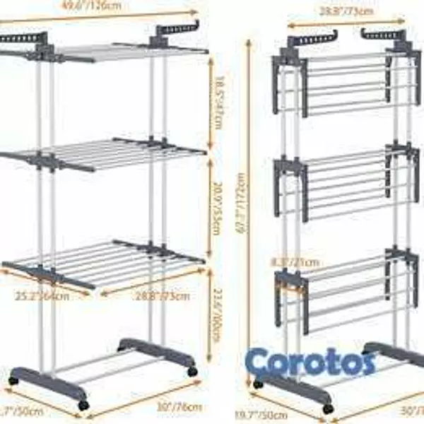 herramientas, jardines y exterior - Tendedero Plegable Acero Inoxidable 60” – Resisten 8