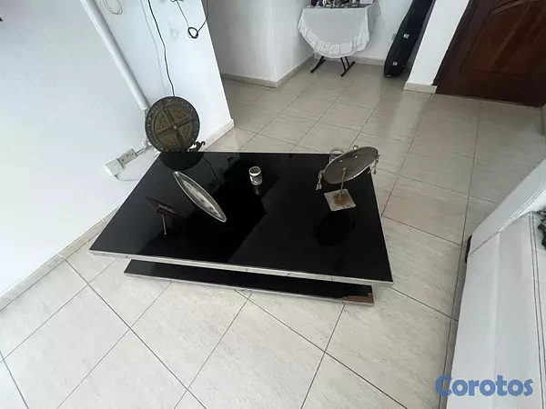 muebles y colchones - Mesa de Centro Negra Moderna 2
