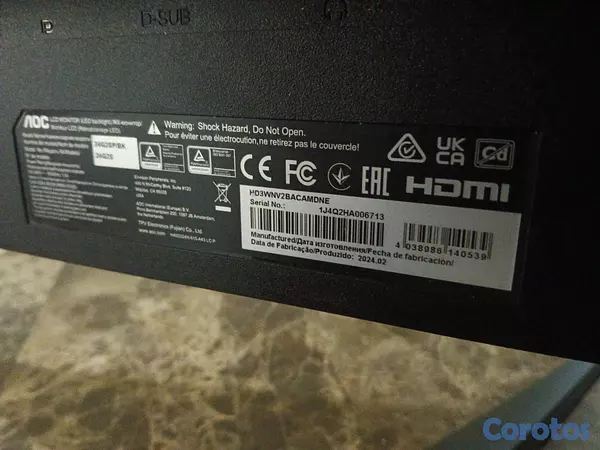 consolas y videojuegos - MONITOR GAMER AOC 24" FULL HD 165Hz –  NUEVO 4