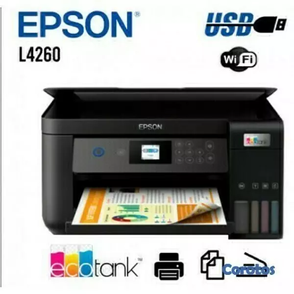 impresoras y scanners - MULTIFUNCION EPSON ECOTANK L4260,BOTELLA DE TINTA DE FABRICA,DUPLEX,Wi-Fi 3