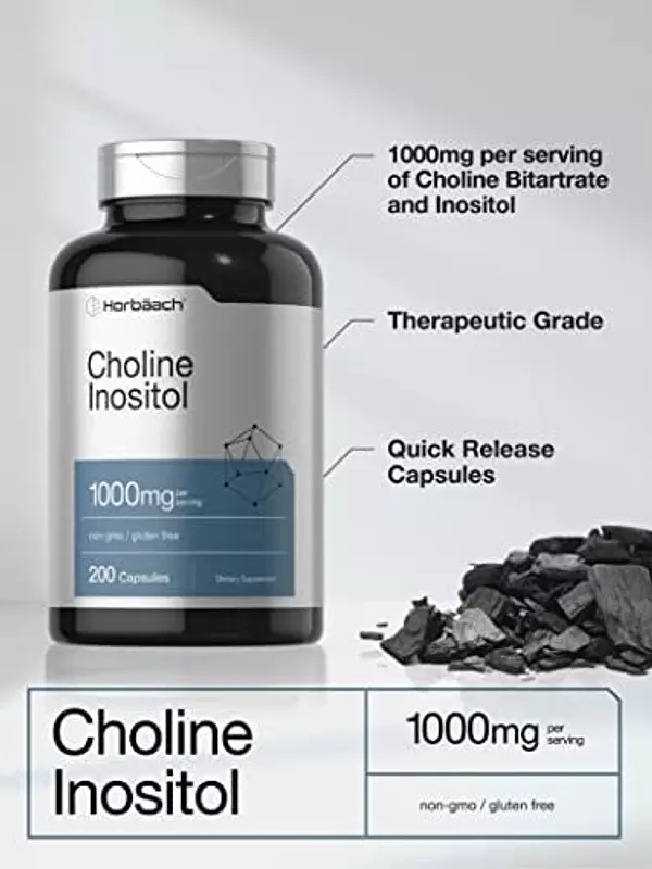 Salud y Equipamiento Médico - Colina Inositol 1000 Mg Nervioso Cognitivo Hepatica 200 Cap 4