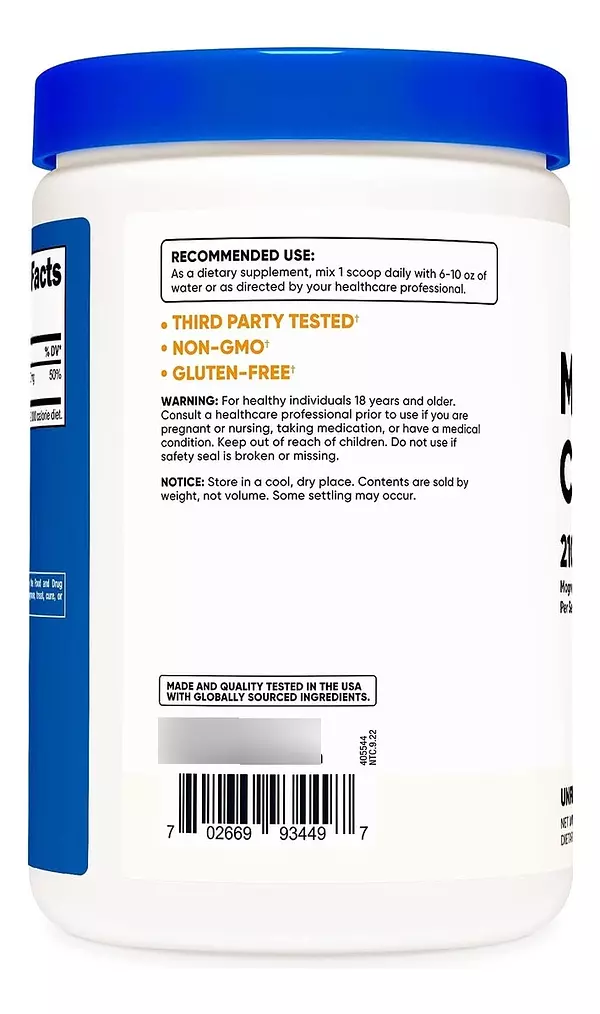 Salud y Equipamiento Médico - Polvo De Citrato De Magnesio Nutricost 500 Gr Sin Sabor 2
