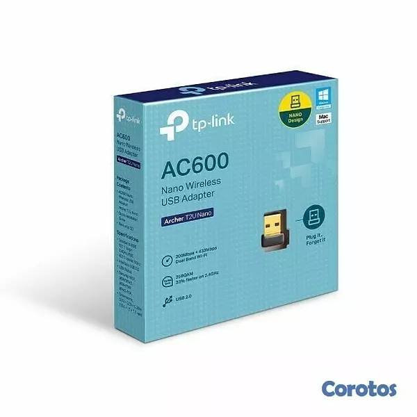 computadoras y laptops - Adaptador inalámbrico USB de banda dual AC600,LAN USB DONGLE TP-LINK TL-ARCHERT 