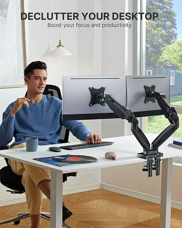 Salud y Equipamiento Médico - Soporte Monitor Dual Para Pantalla Pc De 13 A 27 Pulgadas 4