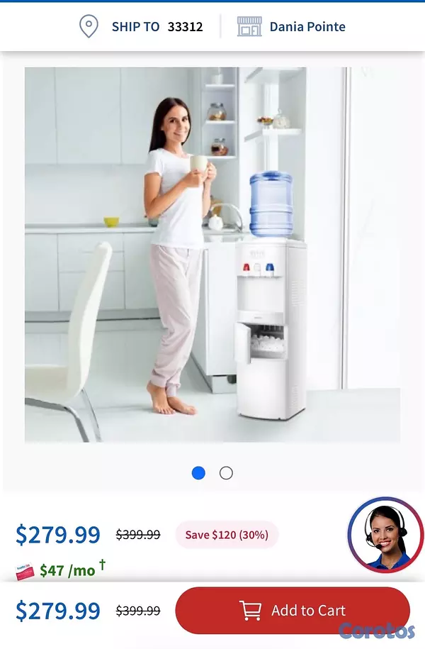 electrodomesticos - Dispensador de agua con hielera incluida, Agua fría y agua caliente (bebedero) 3
