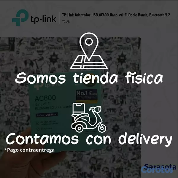accesorios para electronica - TP-Link Adaptador WIFI USB Archer T2UB Nano + Blue 3