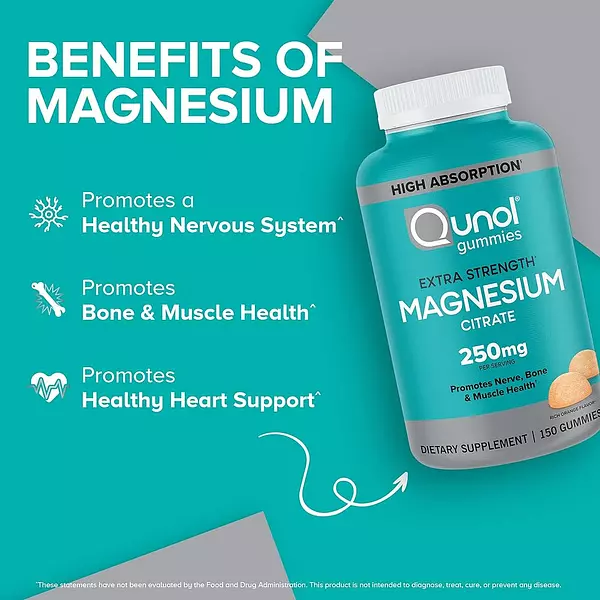 Salud y Equipamiento Médico - Gomitas De Citrato De Magnesio Qunol Para Adultos, 250 Mg Go 4