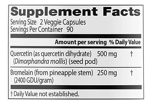 Salud y Equipamiento Médico - Quercetina + Bromelina 180 Caps 2