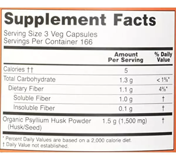 Salud y Equipamiento Médico - Now Psyllium 500 Cápsulas - Unidad 2