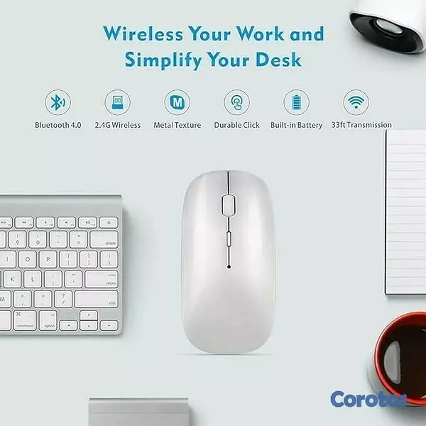 otros electronicos - Mouse inalámbrico Bluetooth recargable con Leds RGB 2