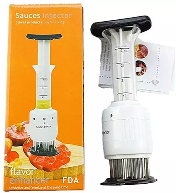 cocina - Inyector de salsas para carne profesional aguja ablandadora, sabor, bbq sazon 4