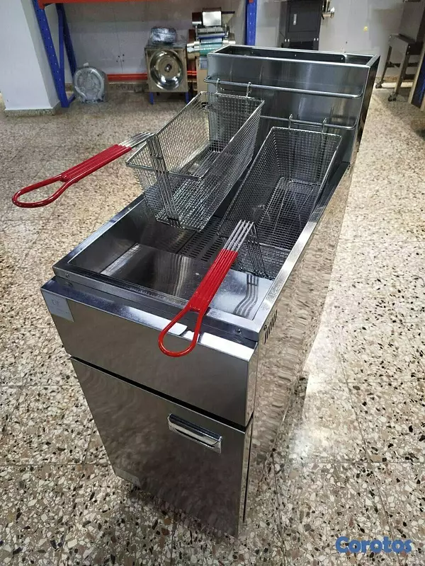 equipos profesionales - Freidora industrial doble de papas de 25 litros 10