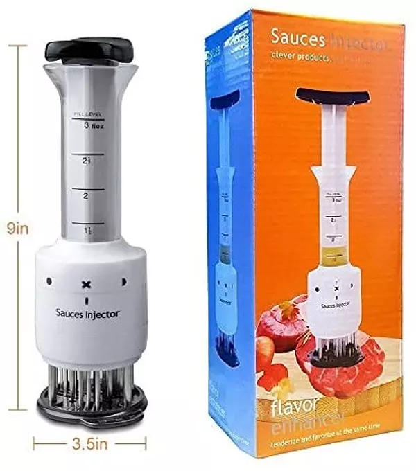 cocina - Inyector de salsas para carne profesional aguja ablandadora, sabor, bbq sazon 5