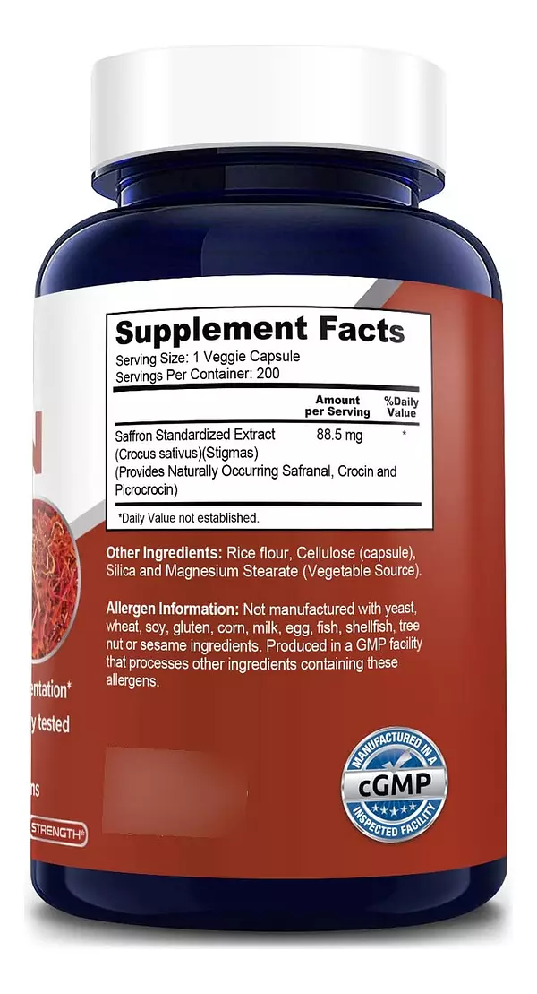 Salud y Equipamiento Médico - Azafran Puro De 88.50 Mg 200 Cap Nusapure 2