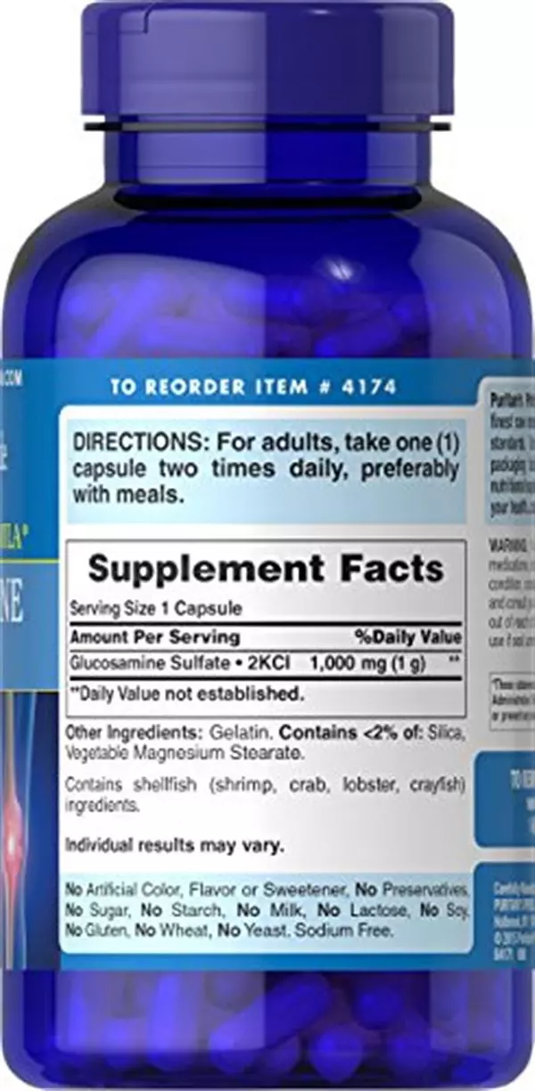 Salud y Equipamiento Médico - Puritans Pride Glucosamine Sulfate 1000 Mg Capsulas, 240coun 4