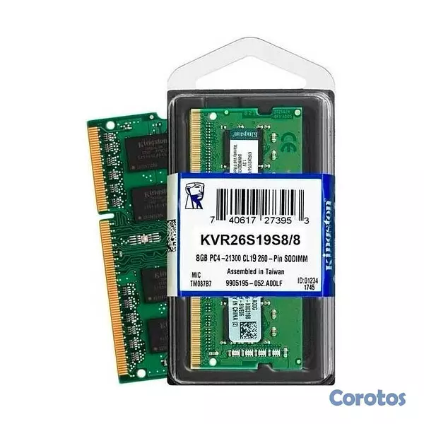 computadoras y laptops - Memorias RAM para Laptop DDR4 8GB 2666MHZ Kingston 2