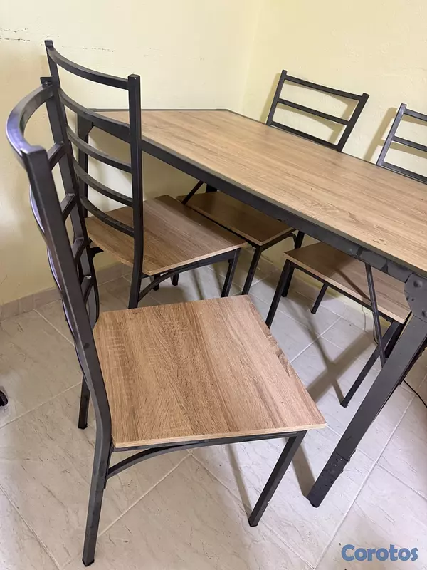 muebles y colchones - Juego de comedor 4 silla en Hierro 4