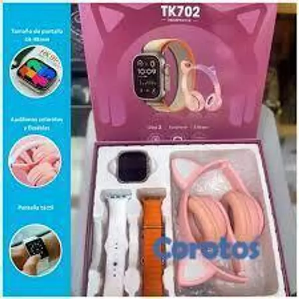 joyas, relojes y accesorios -  Reloj inteligente smartwatch y audifonos orejas d 3