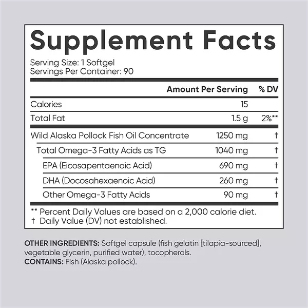 Salud y Equipamiento Médico - Omega-3 Fish Oil 1250mg 90 Cap Sports Research 3