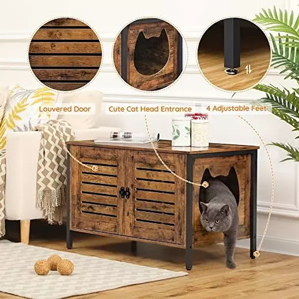 Salud y Equipamiento Médico - Caja De Arena Para Gatos Hoobro, Muebles De Caja De Arena 3