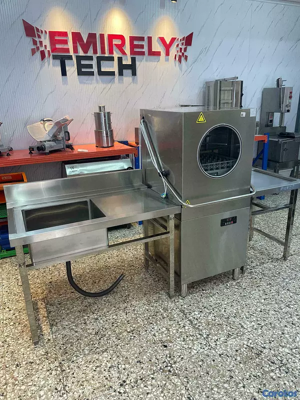 equipos profesionales - Lavadora de platos industrial con fregadero  4