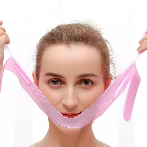salud y belleza - Faja facial de silicona en forma de V para adelgazar el cuello y barbilla 2