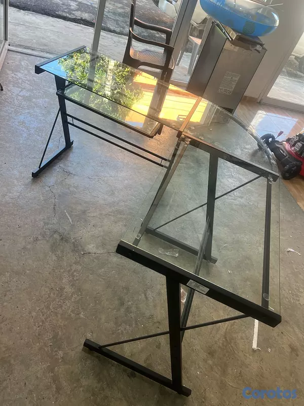 decoración y accesorios - ESCRITORIO PARA ORDENADOR (PC), 3 PIEZAS EN VIDRIO 2