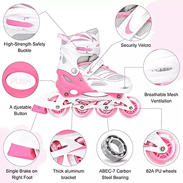 Salud y Equipamiento Médico - Patin En Linea Ajustable Jeefree Para Niños ?bolsa De Almac 6
