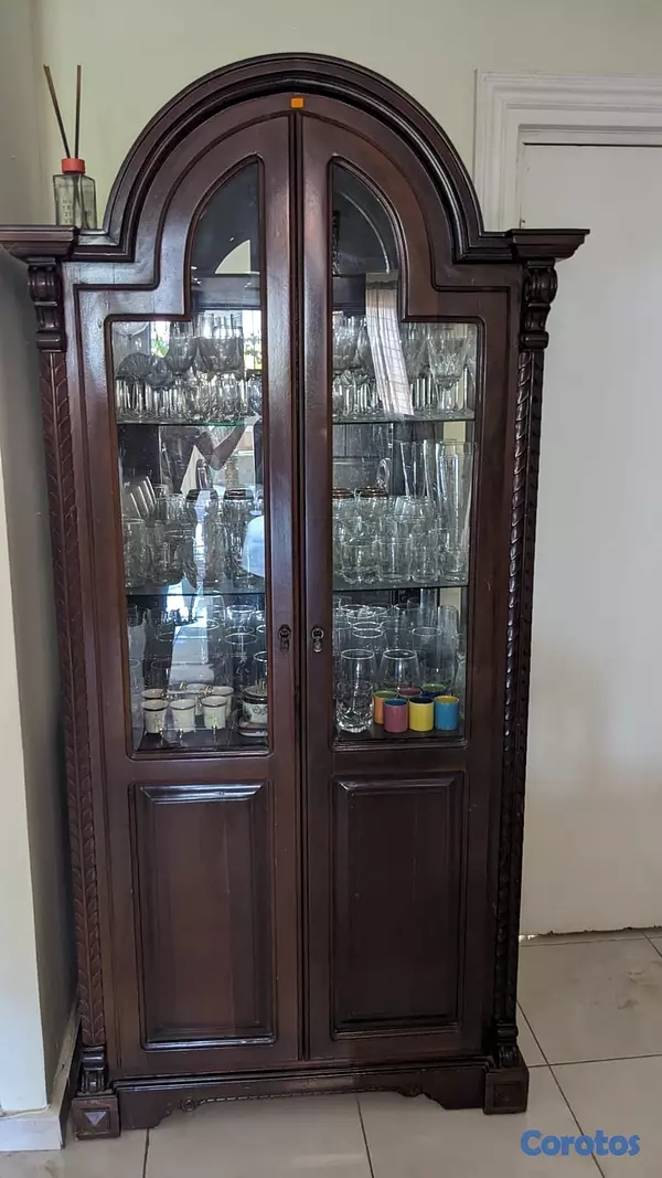 muebles y colchones - Hermoso Mueble Vitrina Tallado 6