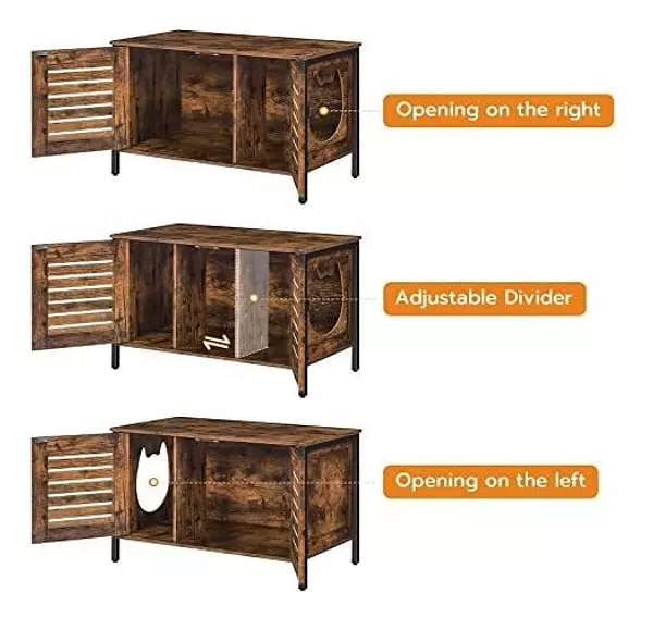 Salud y Equipamiento Médico - Caja De Arena Para Gatos Hoobro, Muebles De Caja De Arena 4