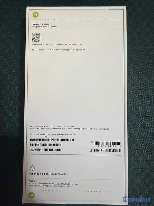 celulares y tabletas - IPHONE 17 PRO MAX 256GB SELLADO 2
