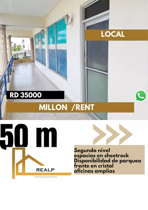 oficinas y locales comerciales - Millon 50 metros 3500 mil pesos 1