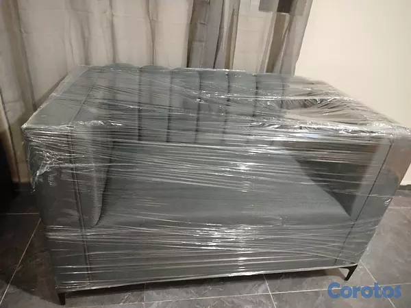 muebles y colchones - MUEBLE DE DOS PLAZAS PINO AMERICANO Y TELA CANVAS  1