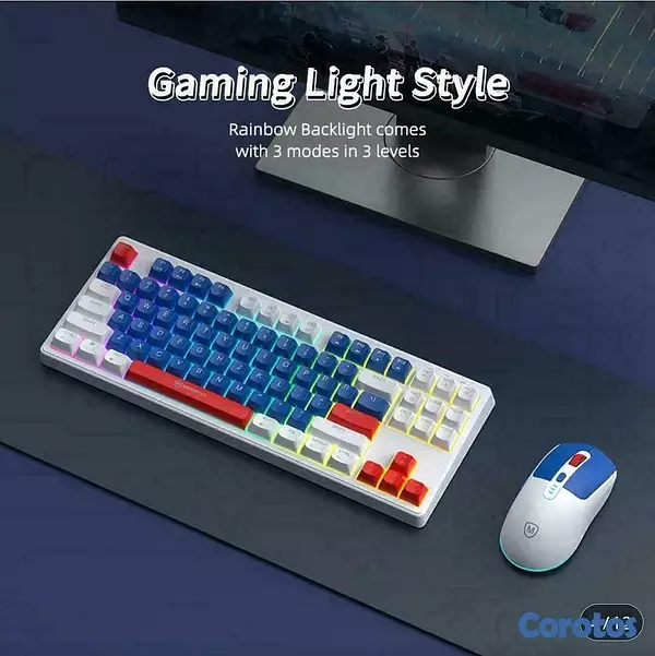 computadoras y laptops - Teclado y ratón membrana ROG de 2 piezas, cableado, iluminación de arcoíris 4