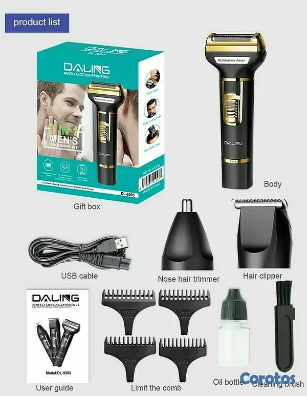 salud y belleza - MAQUINA DE AFEITAR 3 EN 1 DALING DL-9203 5