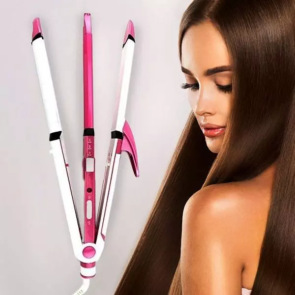 salud y belleza - Plancha Rizadora Y Alaciadora Nova 2 En 1 Pinza Rizador Enruladora 5